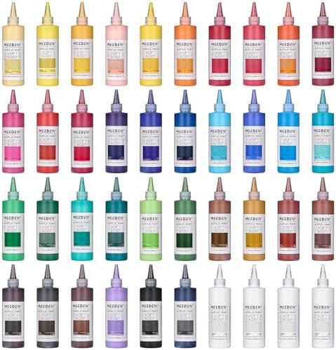 MEEDEN Soft Body Acrylic Paints Set: Matte Finish 40 Colors x 250ml/8.45oz