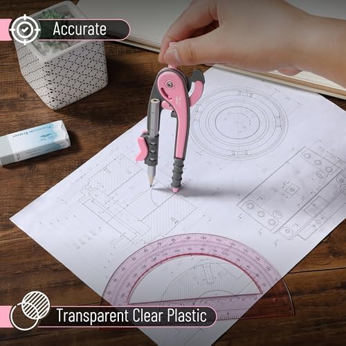 Mr. Pen- Geometry Compass and Protractor Set, 6 Inch Compass