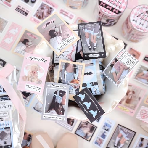 PET Washi Tape Stickers for Journaling Supplies,Phone Journal Tape Stickers
