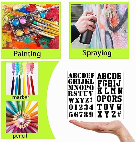 20 Pieces Letter Stencils Reusable Letter Stencils for Painting on Wood, Plastic Alphabet Numbers Stencils, Letter Stencil Template for Notebook, Journal, Scrapbook Decorations (20 Letter)