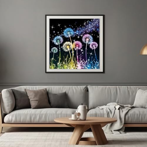 Acelii Diamond Painting Kits for Adults Beginners, Dandelion Gem Painting, 5D Diamond Art Painting for Adults, Gem Art Kits for Adults, Paint by Diamonds DIY Wall Decor Gift13.78X13.78Inch