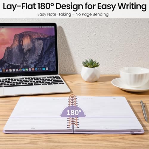 Lined Spiral Journal Notebook, A5 College Ruled Notebook for Note-Taking