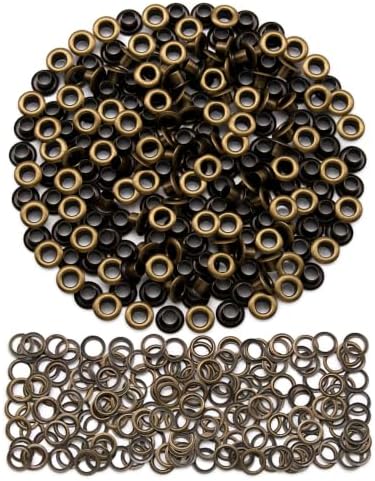 SEMINI 400 Sets 6mm Bronze Grommet Eyelet Kit for Fabric Leather Crafts
