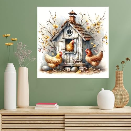 Benjenes Chicken Diamond Art Kits for Adults, Diamond Painting Kits