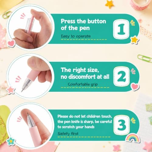 6 Pieces Art Cutting Tools Knife Pen Craft Paper Cutter Pen Carving Tools for DIY Kit Scrapbooking Drawing and Crafting Utility Precision Paper Cutting Tool (Pink)