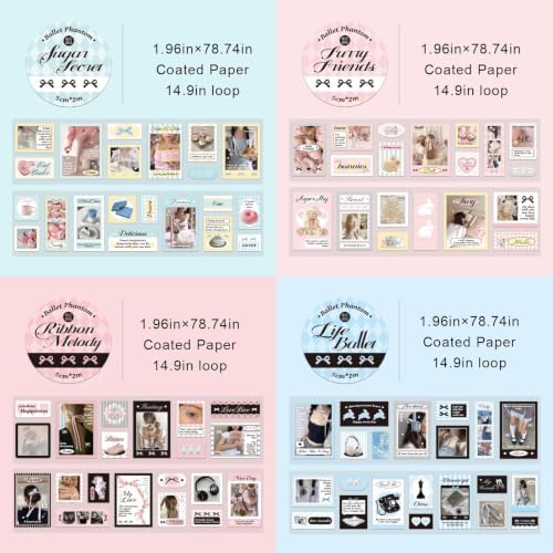 PET Washi Tape Stickers for Journaling Supplies,Phone Journal Tape Stickers