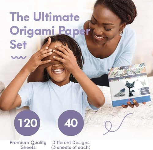 MozArt Japanese Origami Paper 120 Sheets 6x6 Folding Kit Kids Adults
