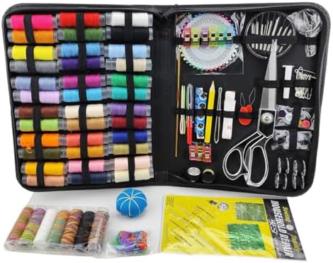 Sewing Kit for Adults,Needle and Thread Kit for Sewing,Professional Sewing Supplies Accessories with Tailor Snips and More for Basic Home Hand Sewing Repair Kits (243, Black B)