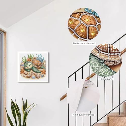 AiYuanzsh DIY Diamond Art Painting Kits for Adults, 5D Special Shape Crystal Rhinestone Diamond Art Kits for Beginners, for Home Wall Decoration Gift 12x12 inch, Turtle Sleeping