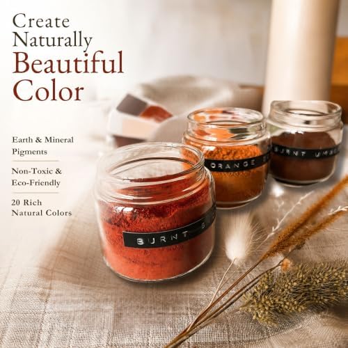 Natural Earth Paint Pigment Sample Pack – 20 Non-Toxic, Archival Earth & Mineral Pigments for DIY Paint – Eco-Friendly, Sustainably Sourced Colors – No Fillers or Additives