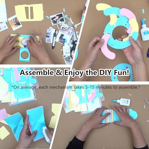 Ranxu 16 Sets 3D Photo Album Decorations DIY Kits, Material Kit-Color