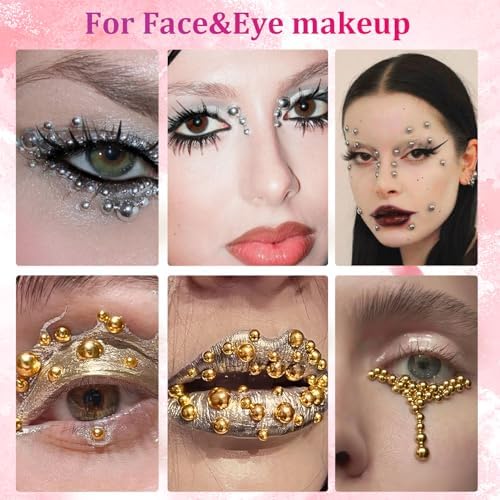 Flatback Nail Pearls Half Round Silver and Gold Nail Charms for Nails