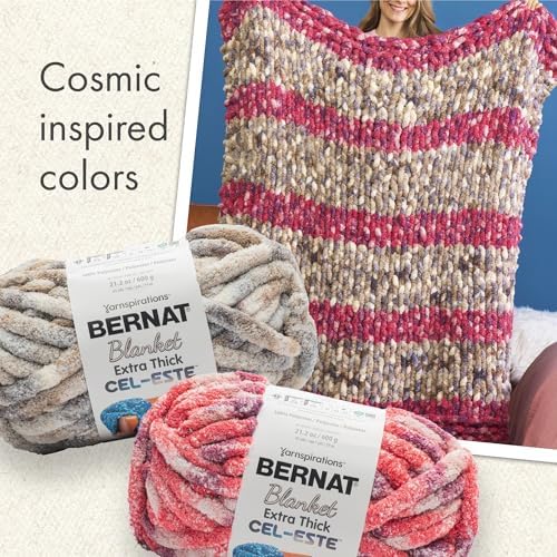 Bernat Blanket Extra Thick Cel-Este Chunky Yarn, Nebula Blue, 2-Pack