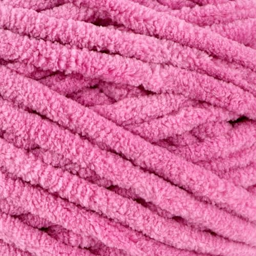 Loops & Threads Demi Purl Yarn – Super Bulky 100% Polyester, Soft Plush Chenille Yarn for Knitting & Crochet, Ideal for Blankets, Hats, Scarves & Crafts, Cashmere Rose
