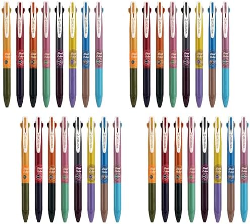 WRITECH Retractable Gel Ink Pens: Multi Colored 2 in 1 Colorful Click Pen Assorted Color 8ct Extra Fine Point Tip 0.5mm Journaling Smooth Writing Note Taking Coloring No Bleed & Smear Smudge