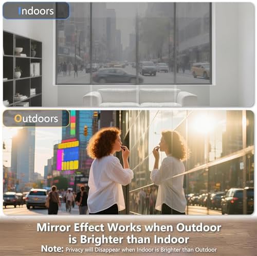 LEMON CLOUD One Way Window Film Window Tint for Home, Silver 23.6″ x 78.7″