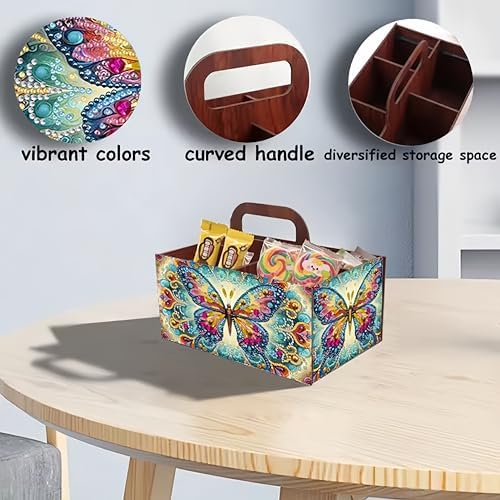 LSQFS Butterfly Multi-Grid Diamond Painting Storage Box with Handle