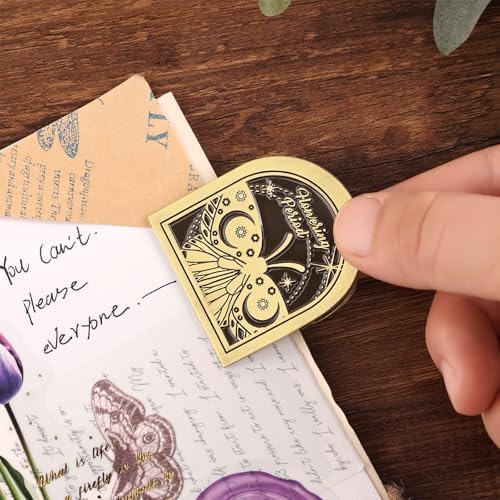 Dizdkizd Vintage Metal Clip for Journals, Planners, Notebooks, Brass Colored Book Clip Little Binder Clip for Page Holder, Book Mark - Butterfly