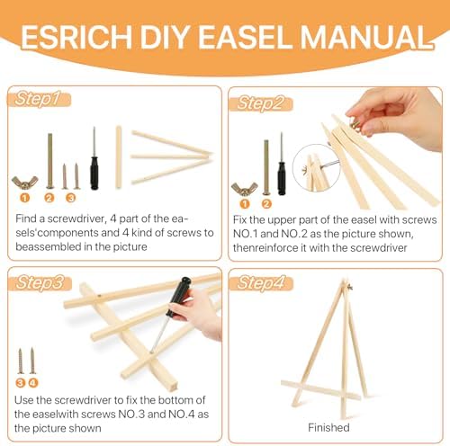 3 Pack 14 Inch Wood Easels, Tabletop Painting Display Easels, Painting Party Easel, Portable Canvas Holders