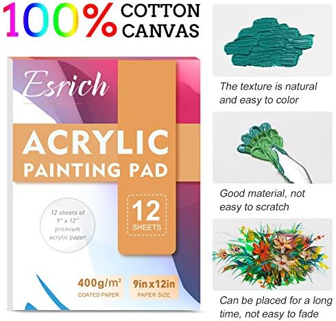 ESRICH 74 PCS Acrylic Paint Set for Adults with Beech Wood Easel