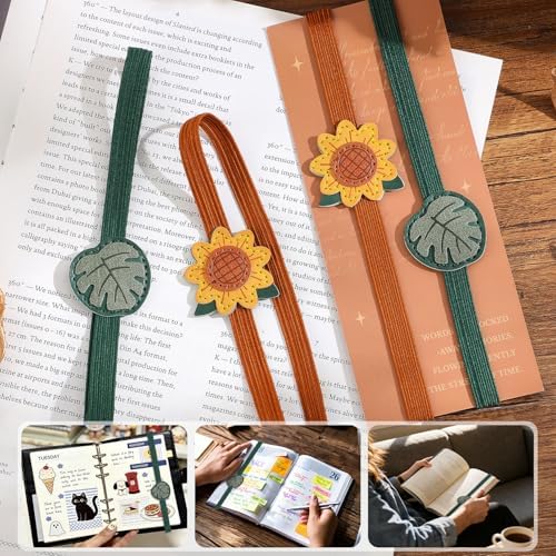 2PCS Vintage Elastic Leather Bookmark for Women, Elastic Bands Leather Book Marks, PU Bookmarks Planner Accessories, for Book Lover, Reader, Hardcover Journals, Notebooks, Planners, Binders