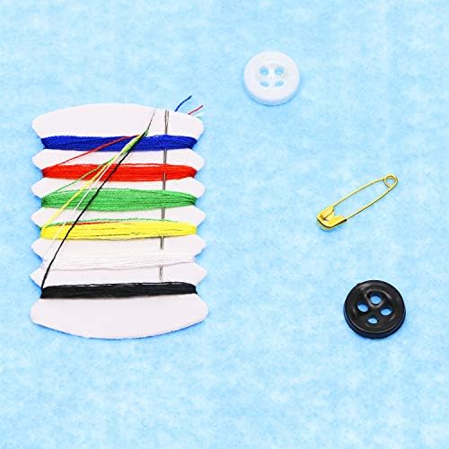 Shapenty Small Simple Handy Travel Sewing Kits Thread Repair Emergency Kit with with Needles, Threads, Button, Safety Pin for Gift Home Hotel Amenities Necessities (10)