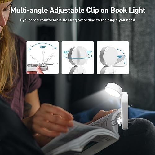 VAVOFO USB Rechargeable Book Light, Bookmark Clip on LED Reading Light