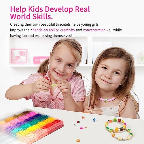 Sistenia Bracelet Making Kit, 12000Pcs Clay Beads 48 Colors in 3 Boxes, Friendship Bracelet Kit with Elastic Strings, Polymer Spacer Beads, Jewelry Making Crafts Gift for Teens Adults