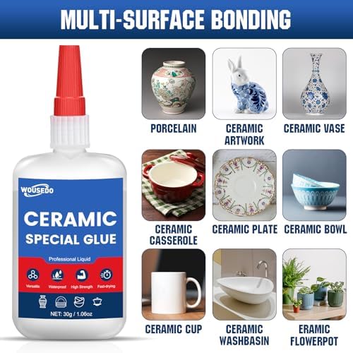 Ceramic Glue 2 X 30g, Waterproof & High-Strength Instant Adhesive