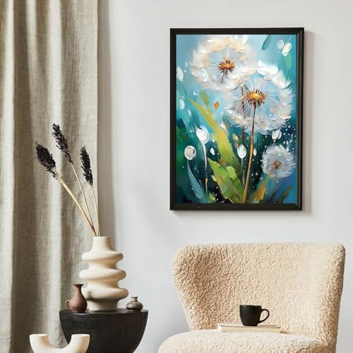 EIBEILI Diamond Art Kits for Adults,Dandelion Diamond Painting Kits for Beginner DIY 5D Full Drill Diamond Dots Crafts for Home Wall Decor Gifts 12x16 Inch