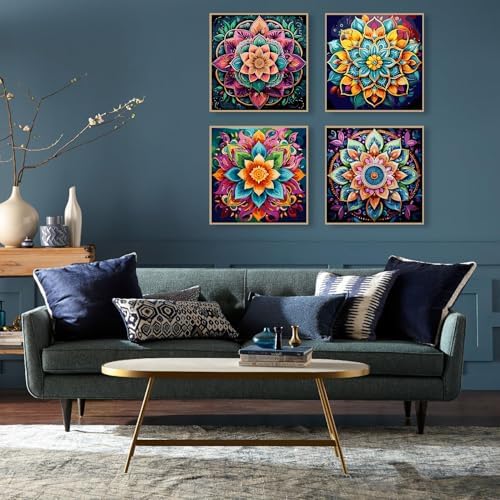 EIBEILI Mandala Paint by Numbers Kit for Adults,DIY Wall Decor