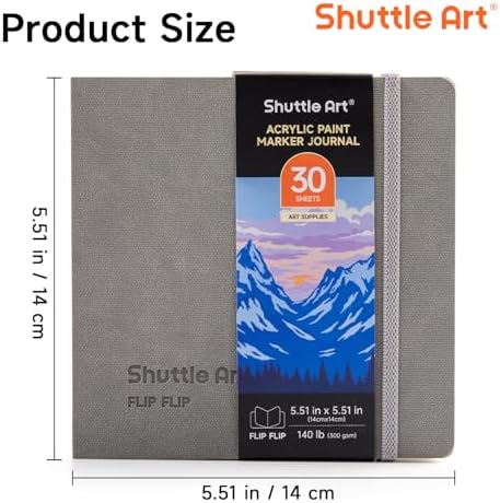 Shuttle Art Acrylic Paint Marker Journal 5.51x5.51, 30 Sheets