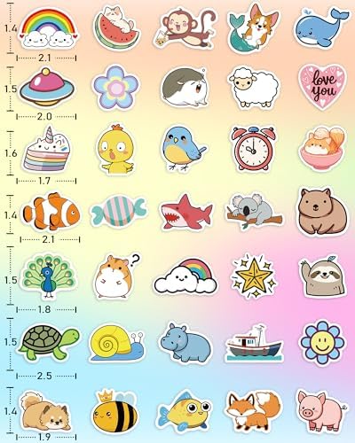600 Pcs/Pack Water Bottle Stickers for Kids, Cute Vinyl Waterproof Stickers | Party Favors for Girls Teens, Back to School Supplies Gifts, Classroom Prizes, Goodie Bag Stuffers, Teacher Classroom Supplie