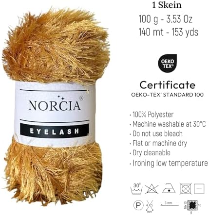 Eyelash Yarn Fun Fur Yarn(100g-3.5oz) (153yds-140mt) Fuzzy Premium Soft Crochet DIY Hand Knitting 100% Polyester