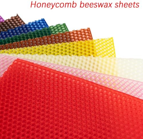 QUYLIXX 20 Pcs Beeswax Candle Making Kit, Natural Beeswax Sheets for Candle Making Rolling Kits (Bright Color, 8 x 8 inch)