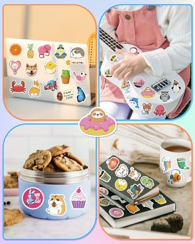 100 Pcs/Pack Water Bottle Stickers for Kids, Cute Vinyl Waterproof Stickers | Party Favors for Girls Teens, Back to School Supplies Gifts, Classroom Prizes, Goodie Bag Stuffers, Teacher Classroom Supplie