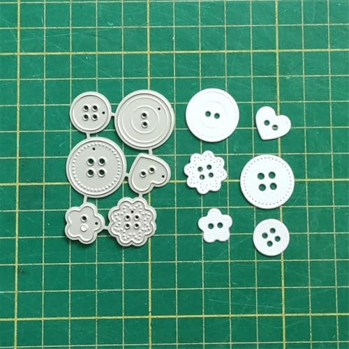 Scrapbooking Die-Cuts for Card Making, Christmas Metal Cutting Dies, Paper Craft Punch Template, Background Embossing Stencils, DIY Album Décor (6 Pcs Buttons-6x4.2cm)