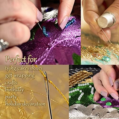 LE PAON Embroidery Floss Metallic Thread (Gold and Silver Series)
