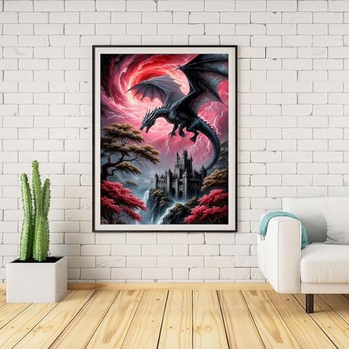 Lophomie Diamond Art Kits for Adults, Dragon Diamond Painting Kits 14x14 in