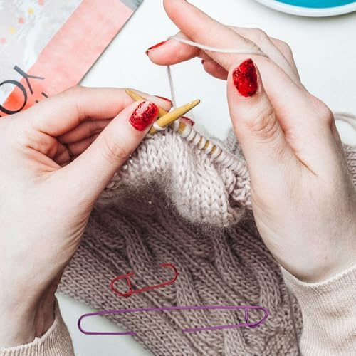 12pcs Knitting Stitch Holders, Handy Yarn Stitch Holder (6 Sizes)