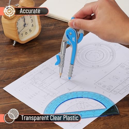 Mr. Pen- Geometry Compass and Protractor Set, 6 Inch Compass