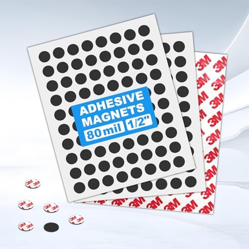 Small Round Magnets 1/2" with Adheisve Backing for Super Tiny Parts of Arts and Crafts Pieces (Peel&Stick Sticky Dots 480 Circles)