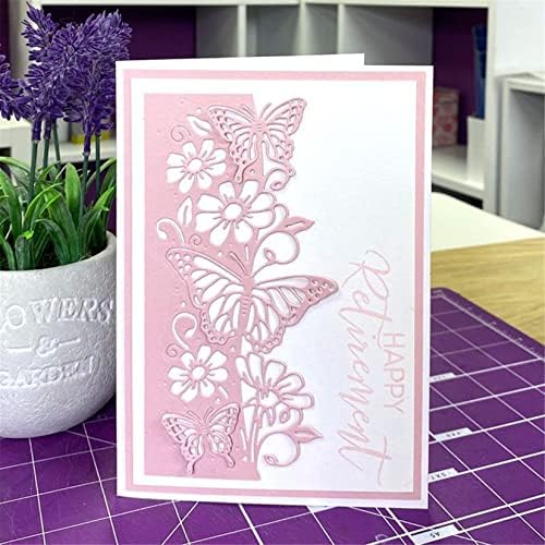 Scrapbooking Die-Cuts for Card Making, Christmas Metal Cutting Dies, Paper Craft Punch Template, Background Embossing Stencils, DIY Album Décor (Butterfly Flower- 7.8x15.8cm)