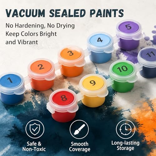 AUKELHJ 4 Pack Framed Paint by Numbers Kit for Adults, Landscape, 8x12 inch | Paint by Number for Adults, Beginner Friendly, Framed Canvas, Easel Included, Fun and Relaxing, Gifts Box, Home Wall Decor
