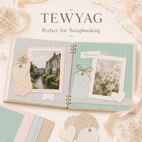 Pastel Scrapbook Paper Double Sided 12x12 Polka Dots Geometric 24 Sheets