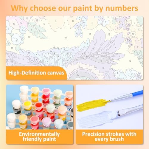 Owl Paint by Numbers Kit for Kids, 8x8 inch