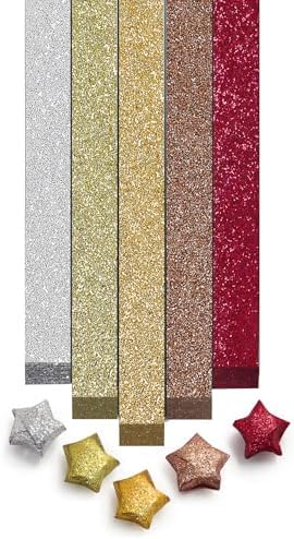 FoDau770 Glitter Star Paper Strips - 520 Sheet, Yellow Series