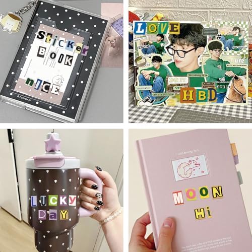 PRSTINCOL 1900+ Magazine Letter Stickers,Vintage Scrapbook 24 Sheets Letters Stickers,Ransom Alphabet Stickers for Scrapbooking Supplies Journaling DIY Crafts Gift Junk Journal