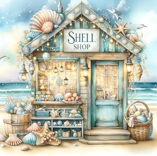 Beach Diamond Art Kits for Adults,Diamond Painting Kits for Beginner 5D