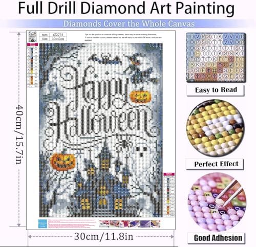 Xylogist Halloween Diamond Art Kits for Adults, 5D Diamond Painting